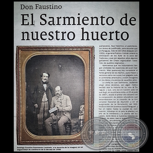 Don Faustino EL SARMIENTO DE NUESTRO HUERTO -  Por CATALO BOGADO BORDÓN - Domingo, 10 de Setiembre de 2017